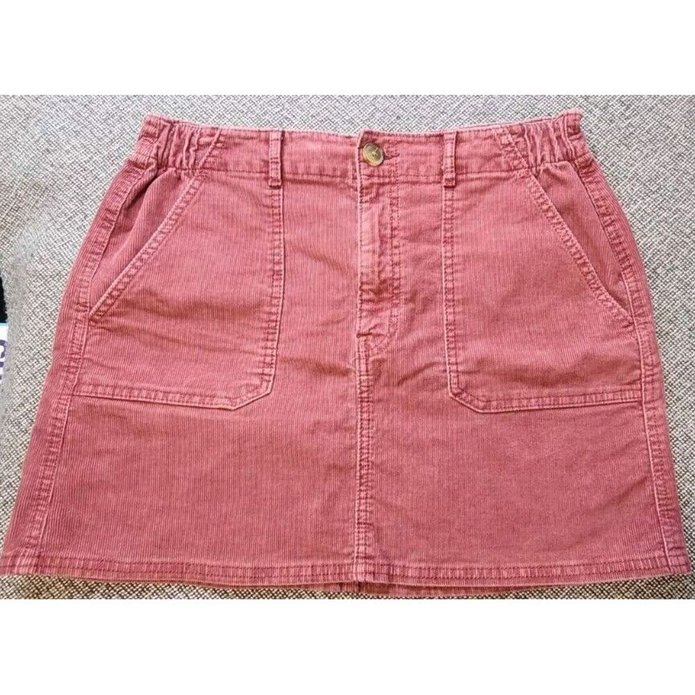 American Eagle A-Line Corduroy Super Stretch Mini Skirt Women's Size 10 Red‎ NEW